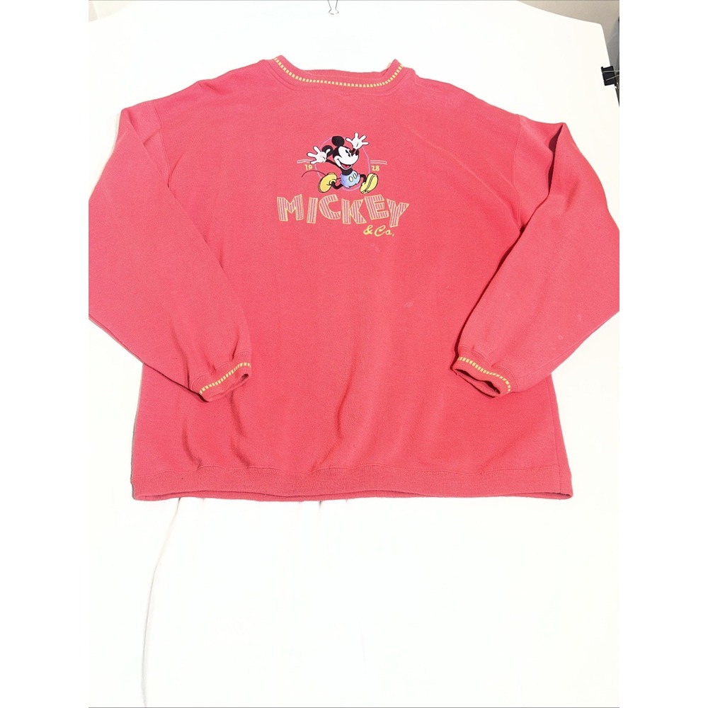 Vintage Mickey & Co Brazos Sportswear Red Sweatshirt Embroidered Disney XL